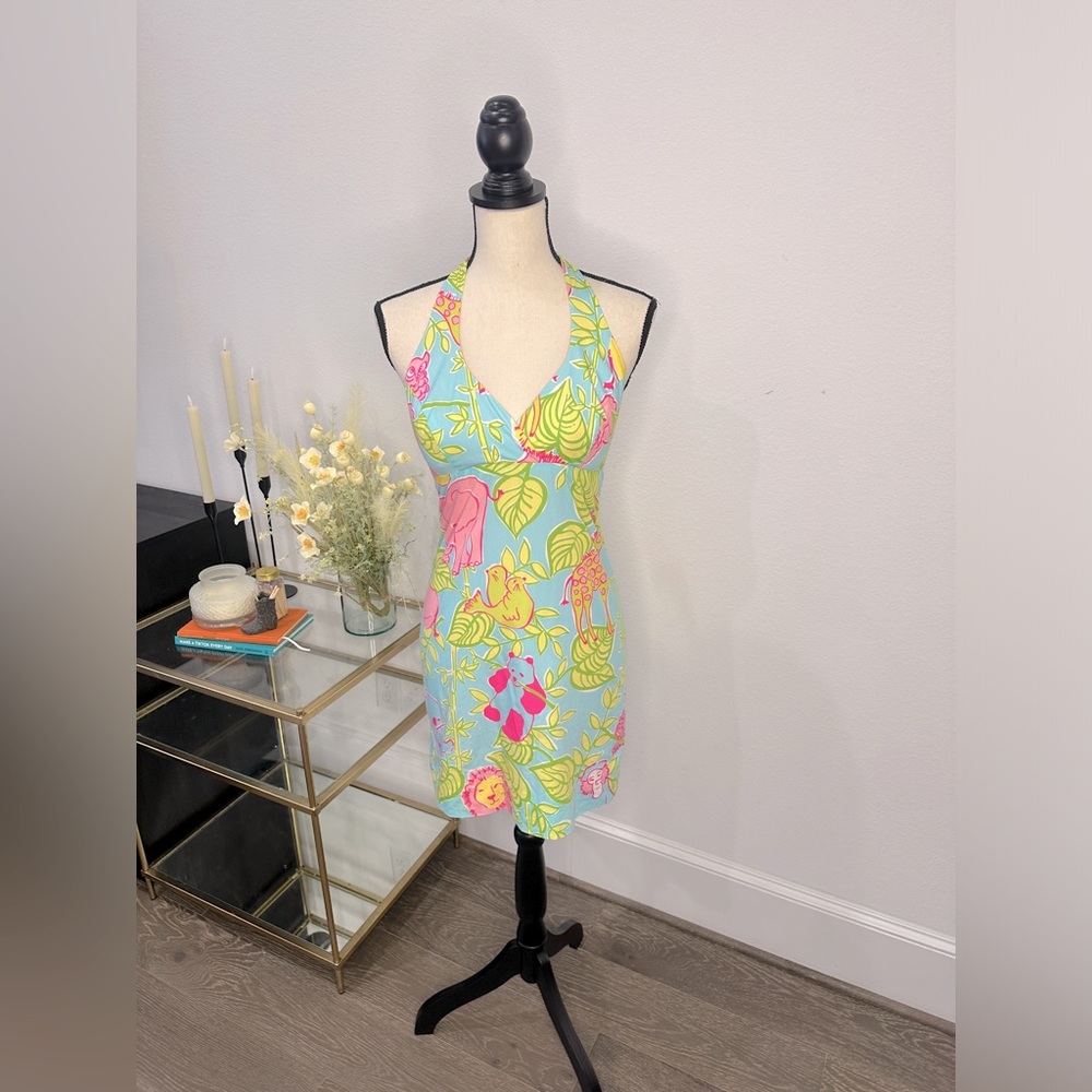 Lilly Pulitzer | San Diego Zoo Vintage White Label Print Dress | Size 0